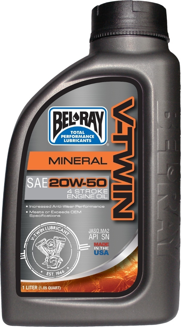 Bel-Ray V-Twin 20W-50 Mineral Ulei de motor 1 litru Figura 1