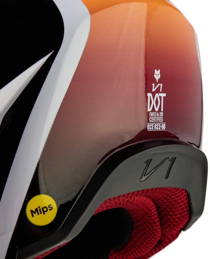 FOX V1 Flora MIPS Casco Motocross bianco/nero/arancione XL (61/62) Figura 2