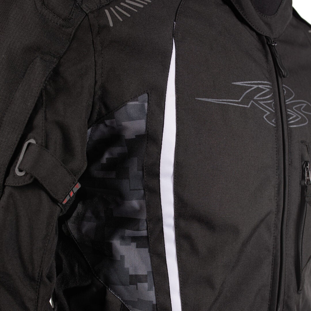 Rusty Stitches Pete Vedenpitävä moottoripyörän tekstiilitakki musta/harmaa/valkoinen 4XL Kuva 7
