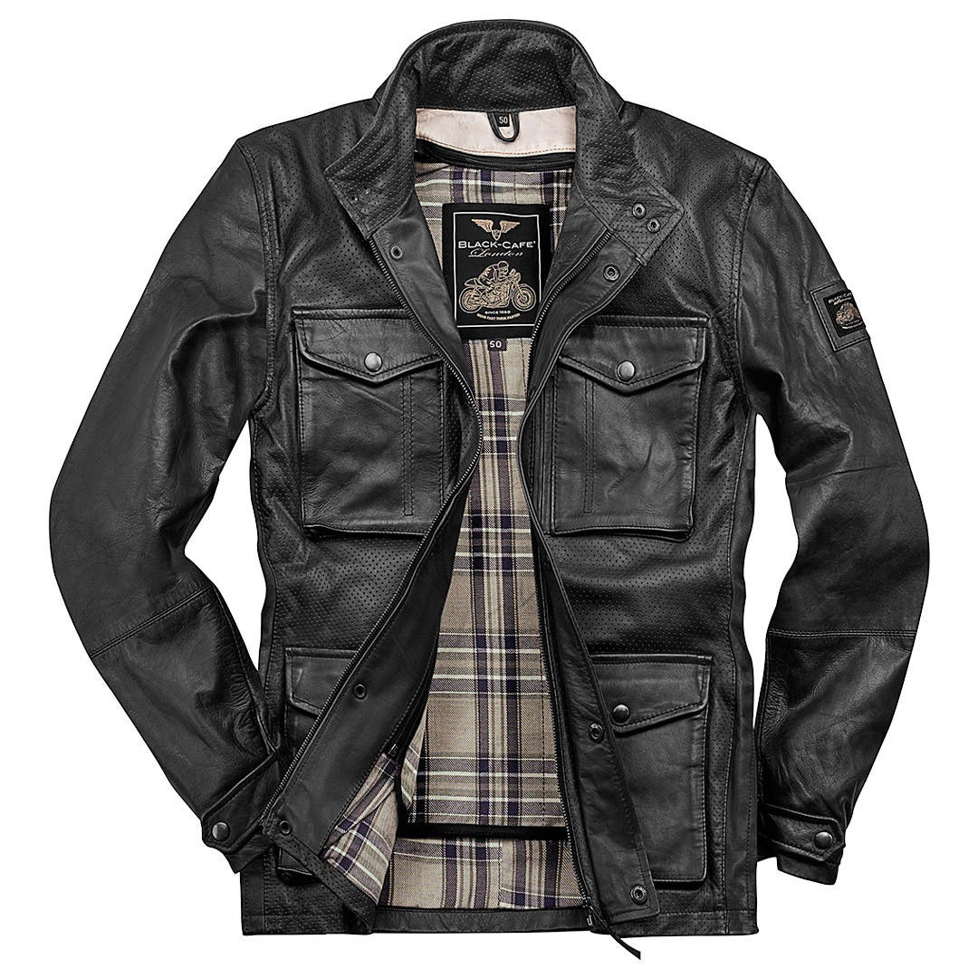Black-Cafe London Manhattan Leather Jacket black 52 Figure 2