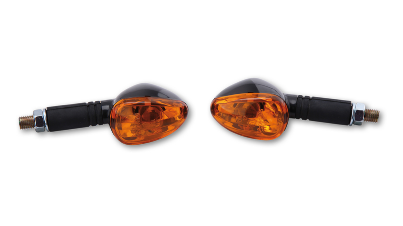 HIGHSIDER Smart Little Duke Lampa Indikator Kropp Svart / Lins Orange (Par), Fram & Bak Figur 2
