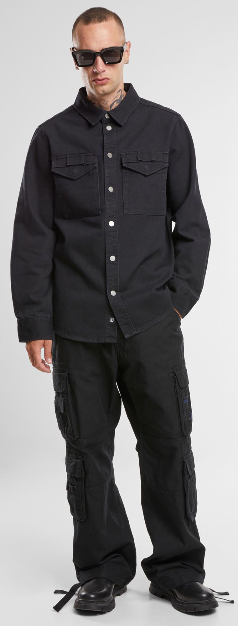 Brandit Heavy Twill Chemise noir S Figure 3