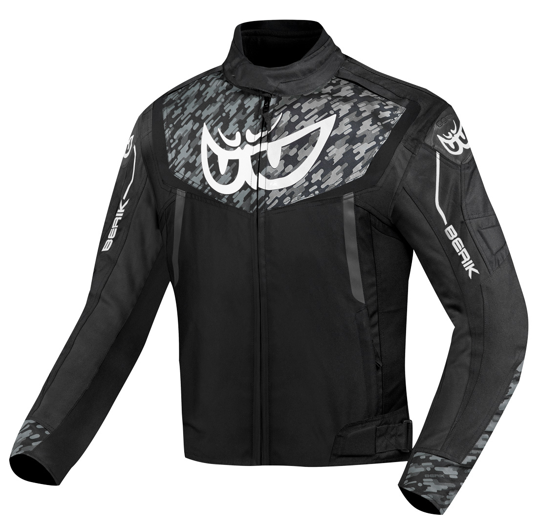 Berik Camo Street Jachetă textilă impermeabilă pentru motociclete alb/negru 48 Figura 1