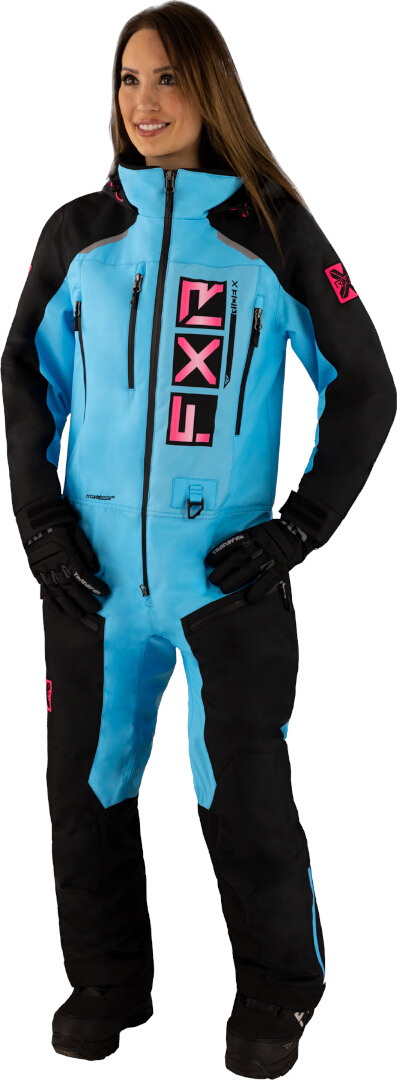 FXR Recruit Lite 2023 Costum de snowmobil One Piece pentru doamne Negru/Albastru 2 Figura 1