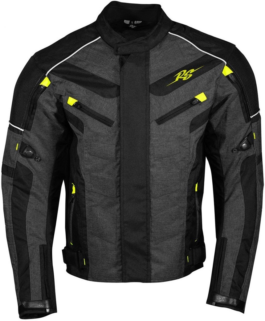 Rusty Stitches Romeo Motorcycle Textile Jacket black/grey/neon L Figure 1