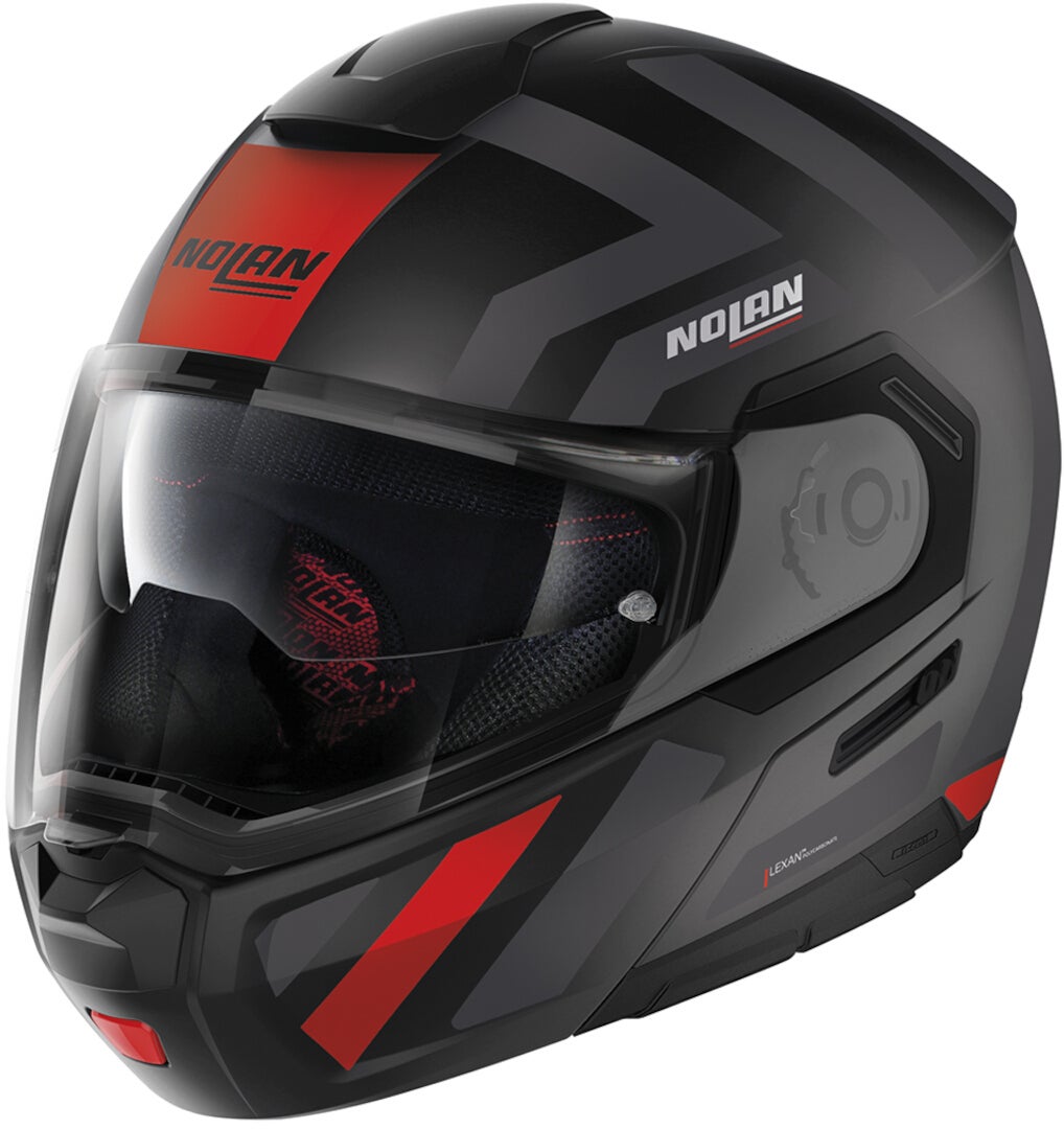 Nolan N90-3 Laneway N-Com Casco nero opaco/rosso L (60/61) Figura 1