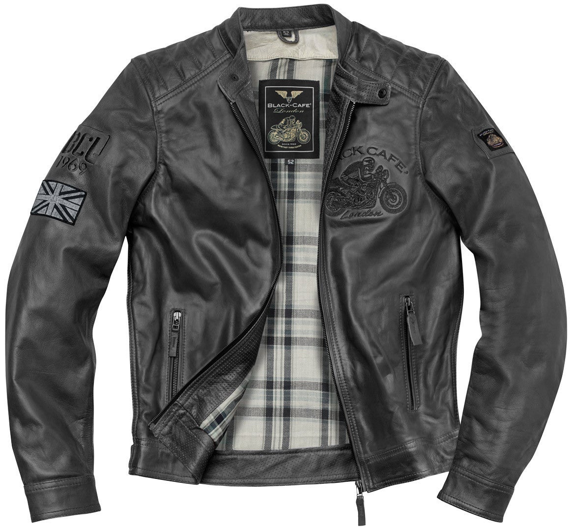 Black-Cafe London Bangkok Motorcycle Leather Jacket black 58 Figure 3