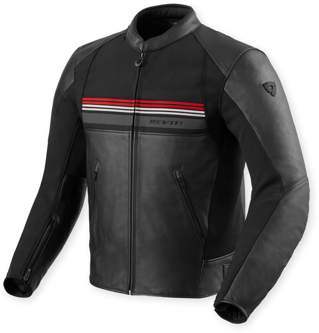 Revit Mile 2 Jachetă de piele de motocicletă Negru/Roșu 46 Figura 1