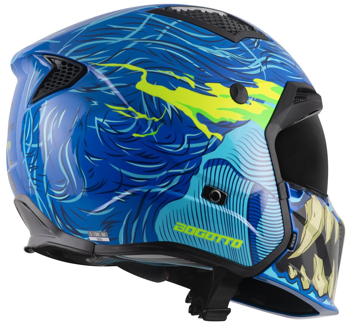 Bogotto Radic Bestia 22.06 Casco blu/nero/giallo S Figura 13