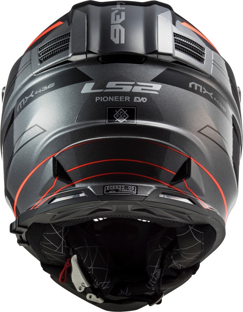 LS2 MX436 Pioneer Evo Knight Casque Motocross Gris/Orange M (57/58) Figure 3