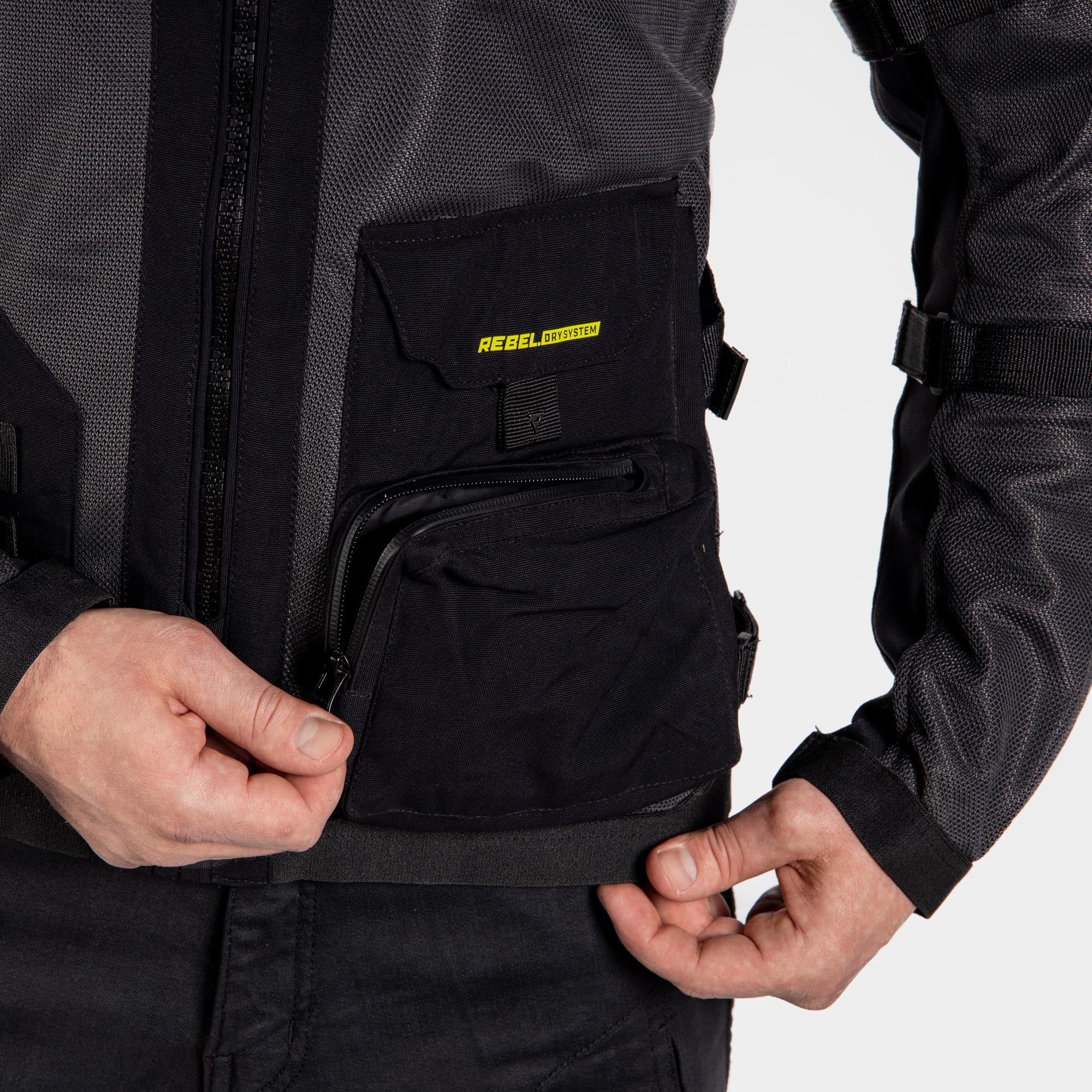Rebelhorn Brutale Motorrad Textil Jacke grau/schwarz/gelb XL Abbildung 5