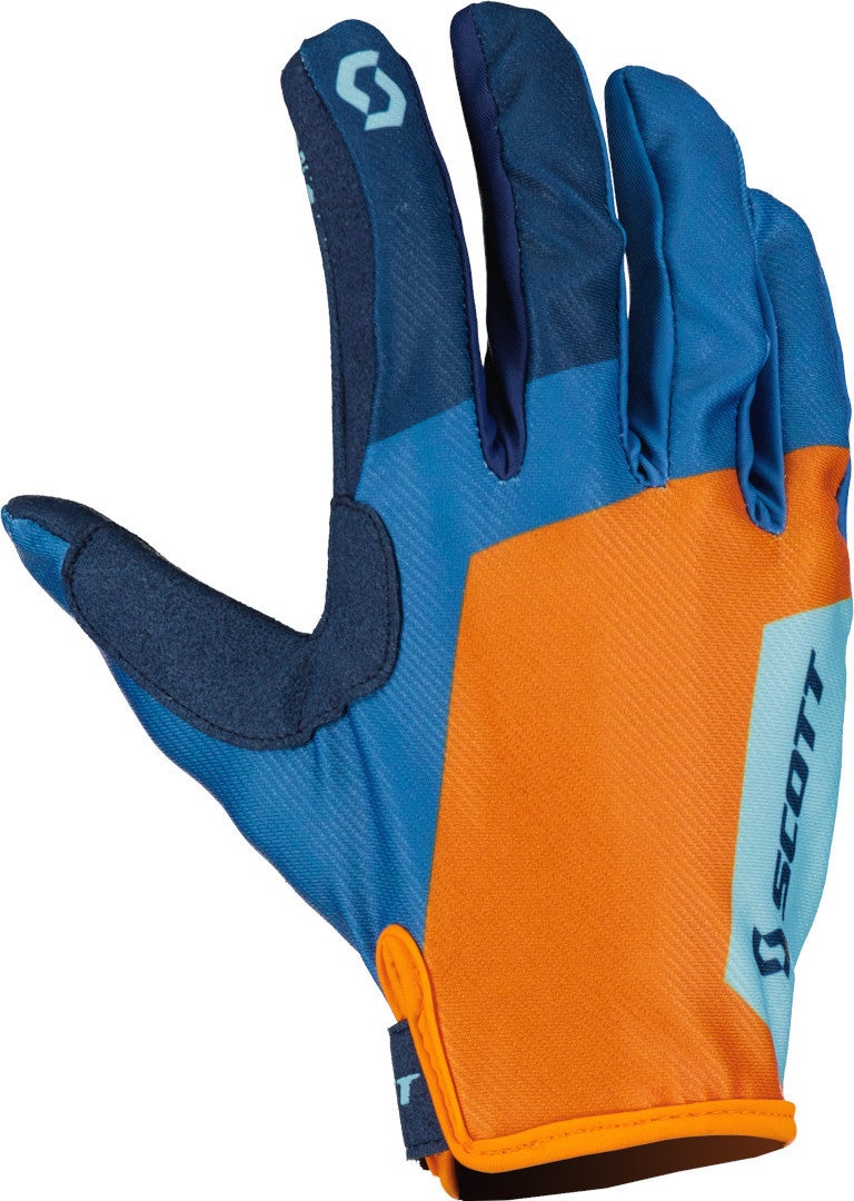 Scott 350 Race Evo Blå/orange motocross handsker 2XL Figur 1
