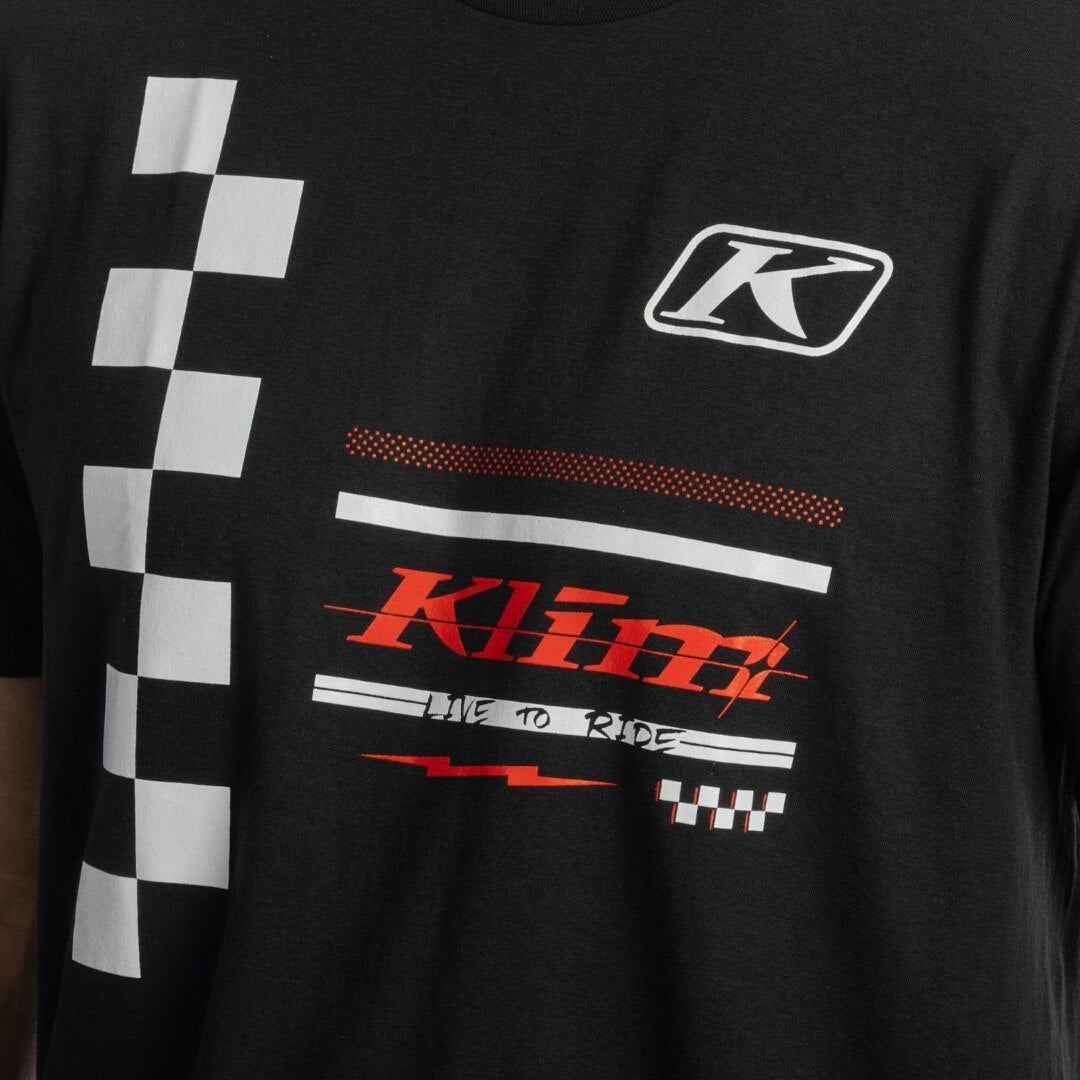 Klim Checkered Flag Tri-Blend Triko černobílá M Obrázek 2