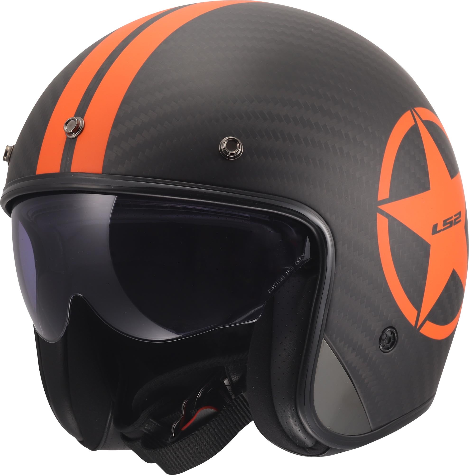 LS2 OF601 Bob II Carbon Star Casco aperto arancione XXL (63/64) Figura 1