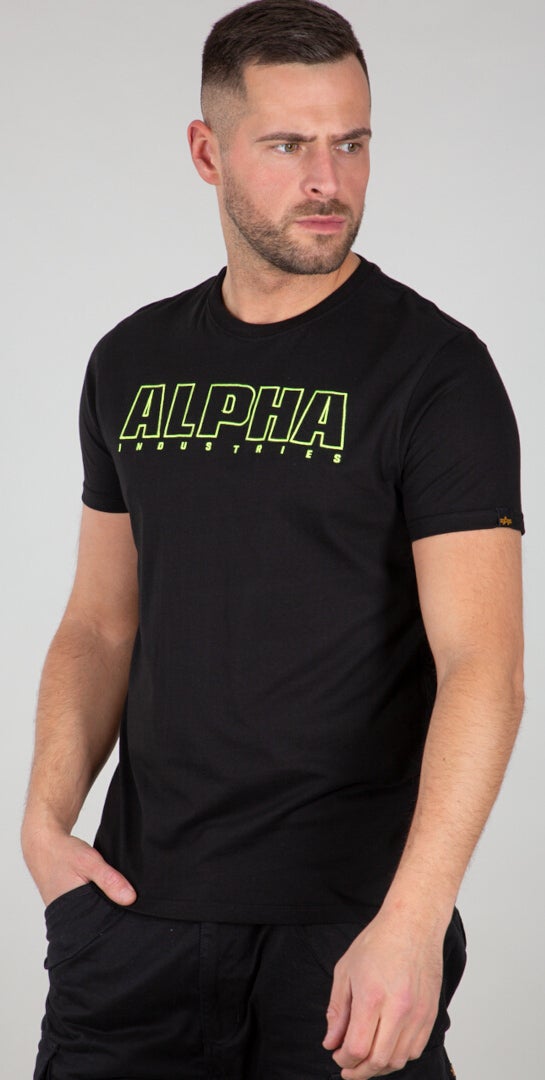 Alpha Industries Alpha Embroidery Heavy T-Shirt schwarz/grün S Abbildung 1