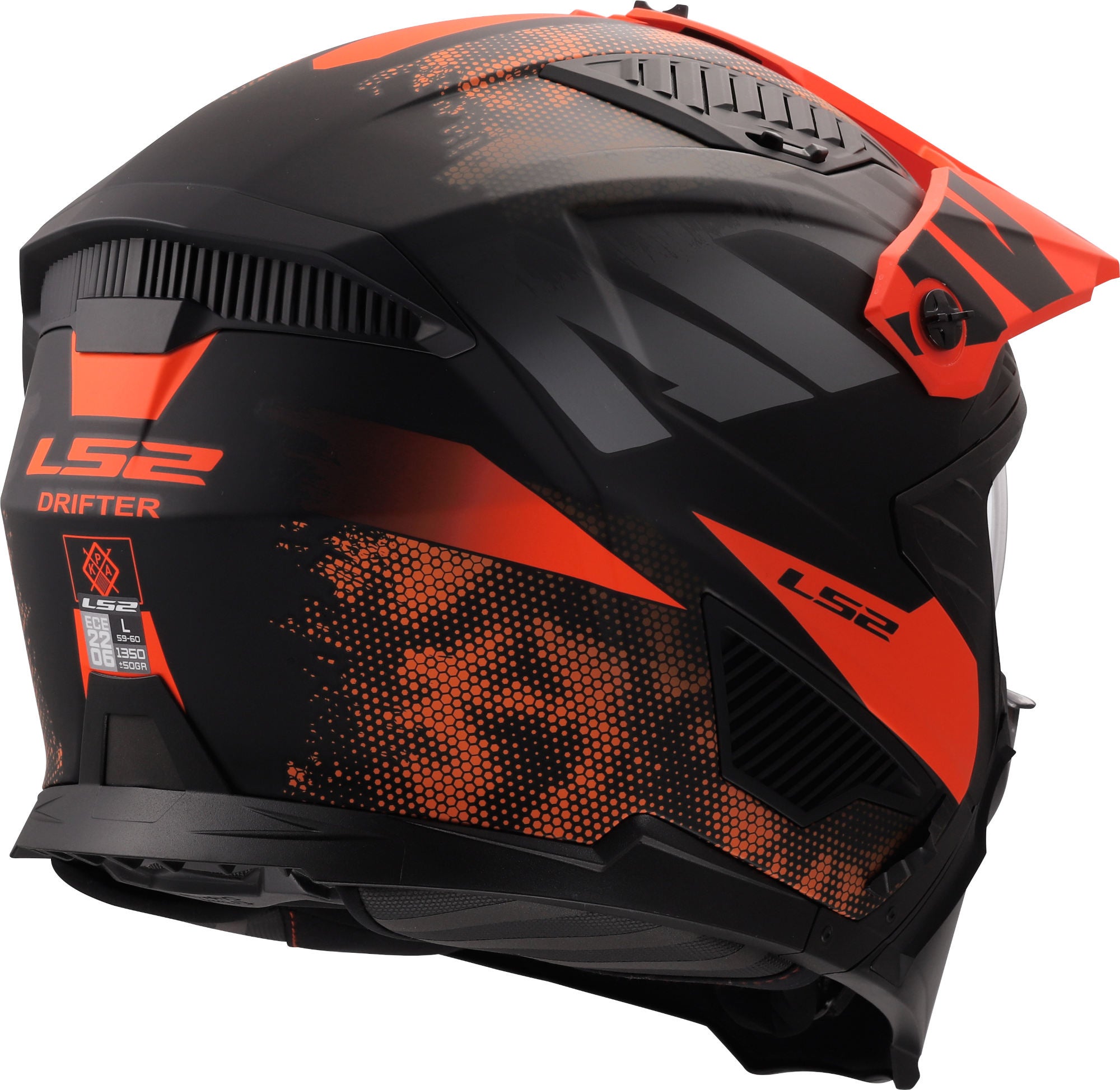 LS2 OF606 Drifter Gas Hjelm grå/orange XL (61/62) Figur 8