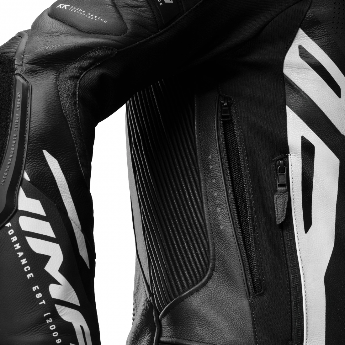 SHIMA Mission ST Veste en cuir moto Noir/Blanc 60 Figure 15