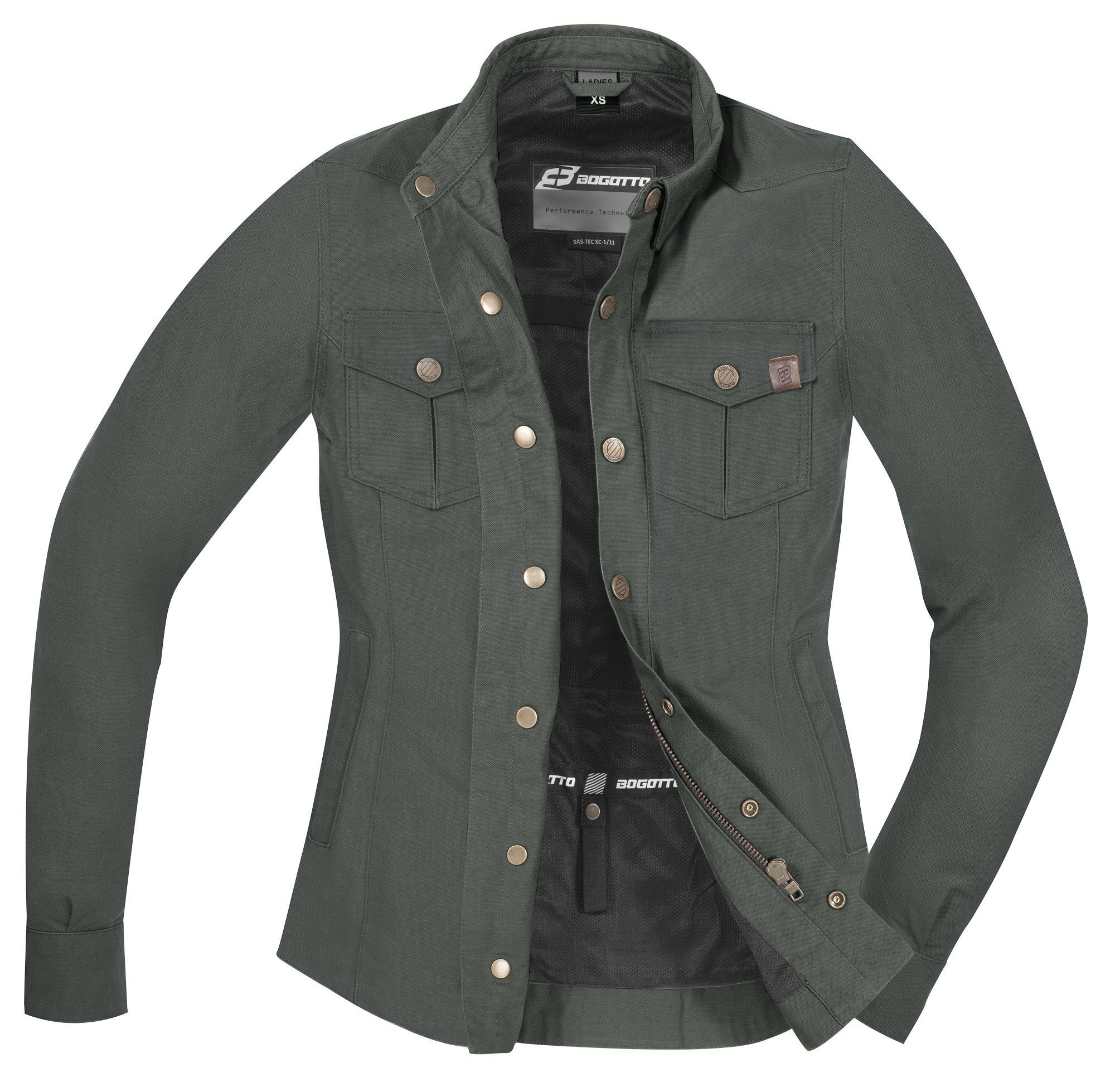 Bogotto Furrow Camicia da moto da donna Verde L Figura 3