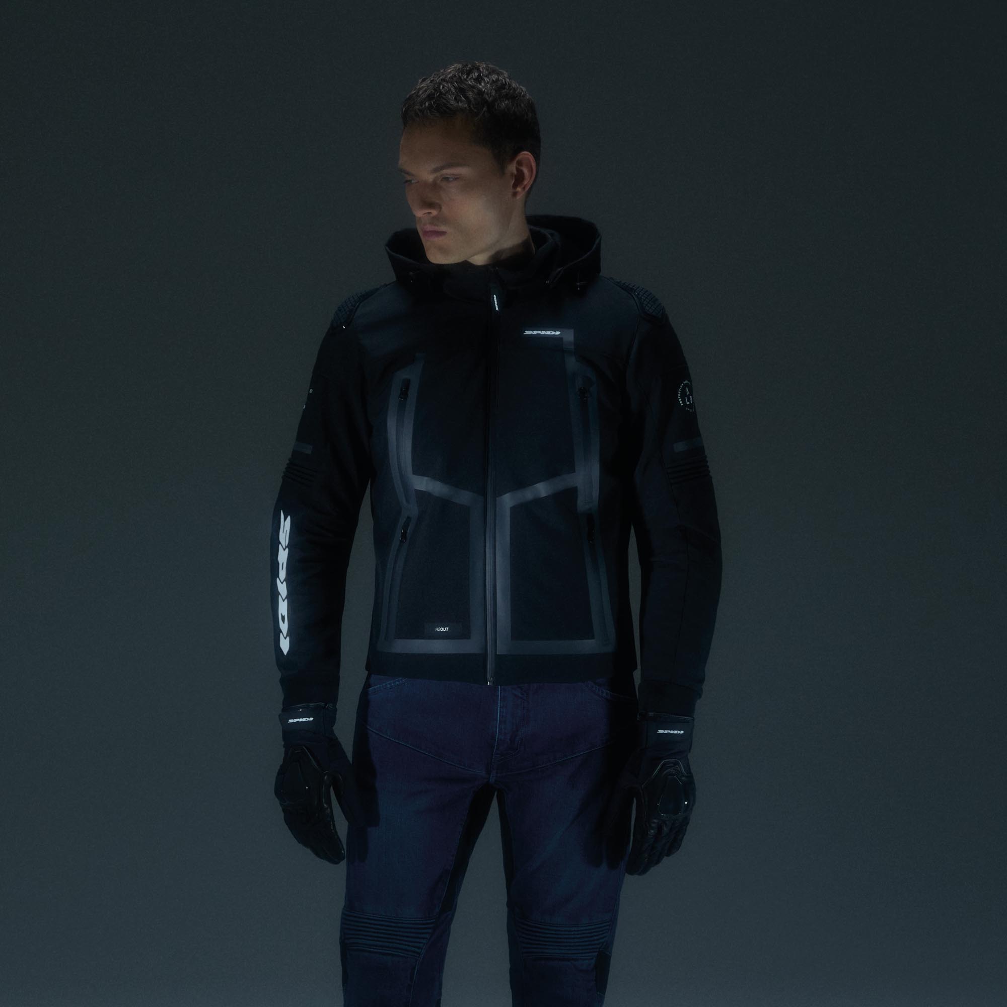 Spidi Warrior H2OUT Sweat à capuche moto étanche noir M Figure 6