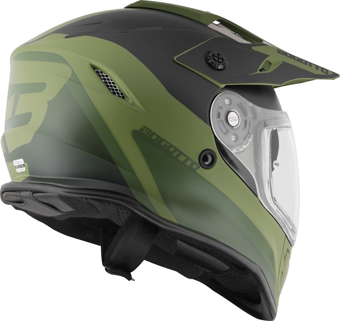 Bogotto H331 BT Tour EVO Bluetooth Casque d’enduro Noir mat/vert XL Figure 4