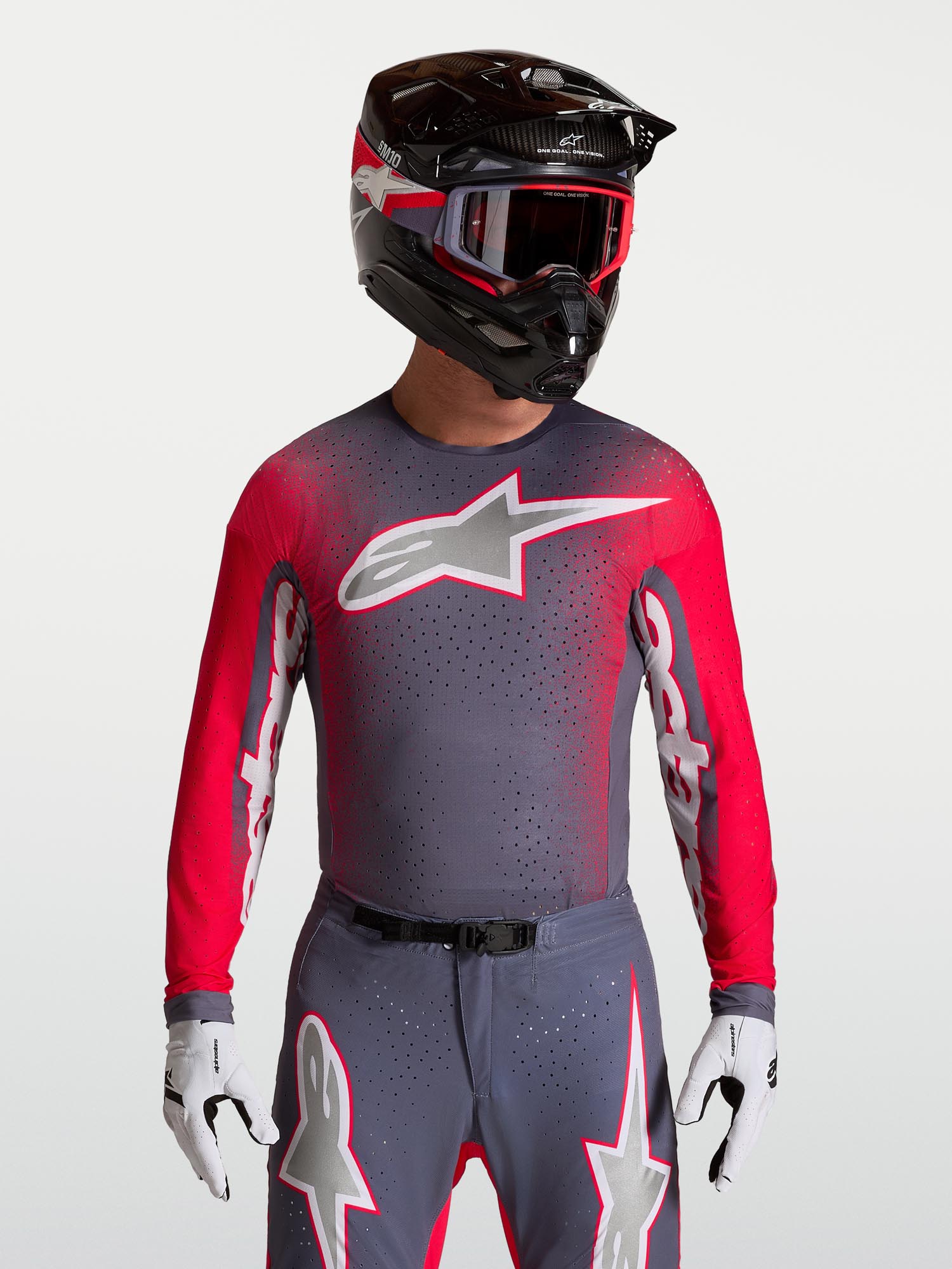 Alpinestars Supertech Hiten AFD Motocrosstrøje grå/rød 2XL Figur 7