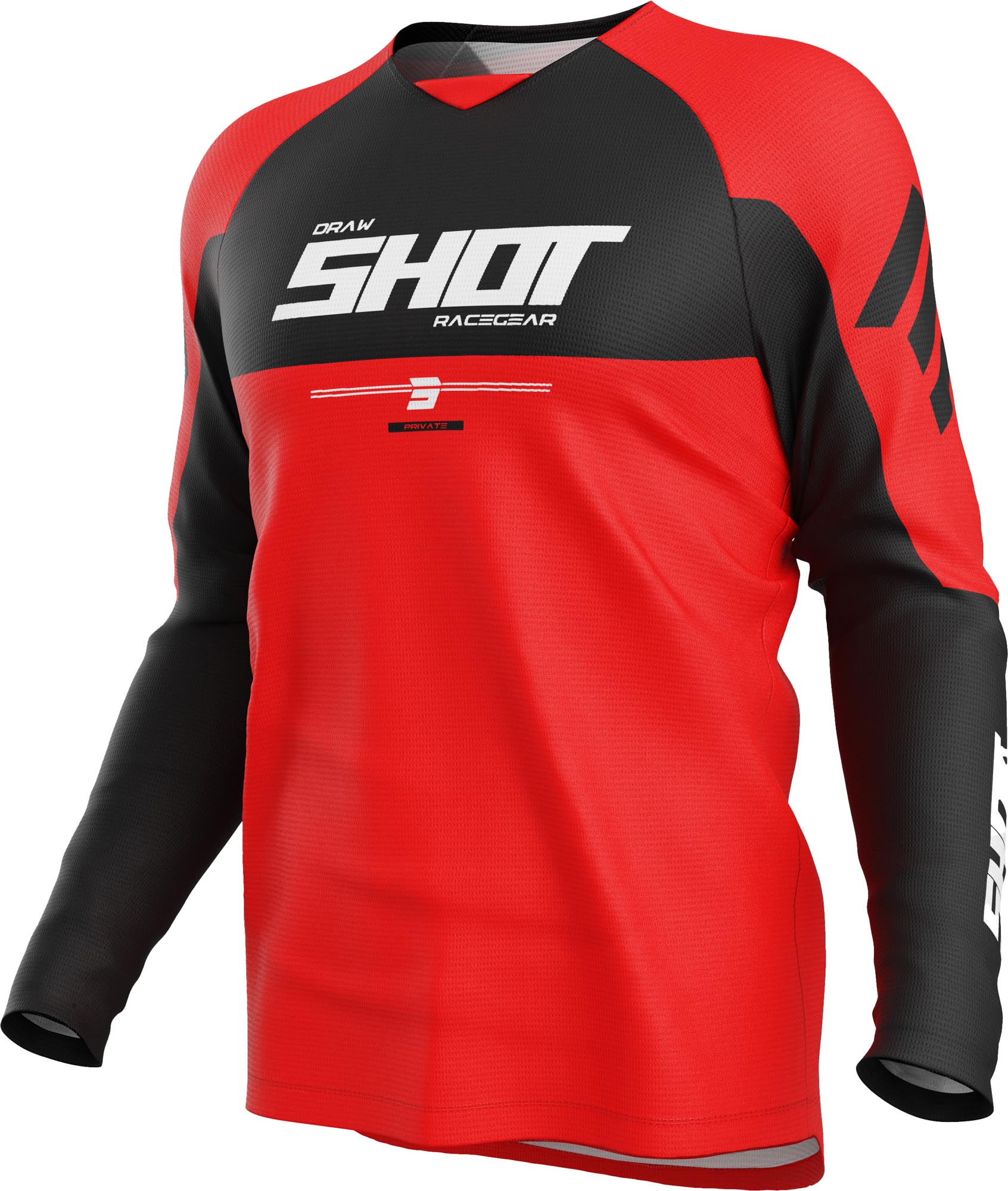 Shot Draw Private Motocross Jersey rot XL Abbildung 1