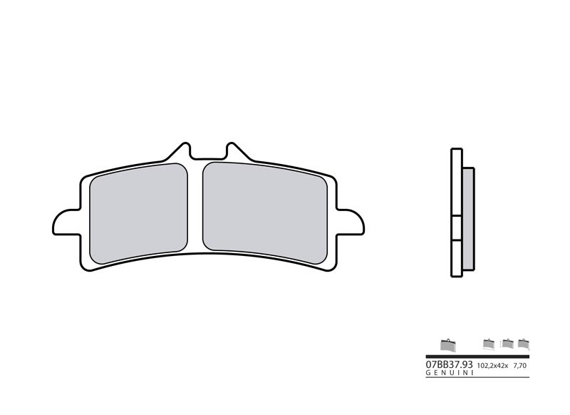 Brembo S.p.A. Vägbromsbelägg sintrade metall - 07BB37LA Figur 2