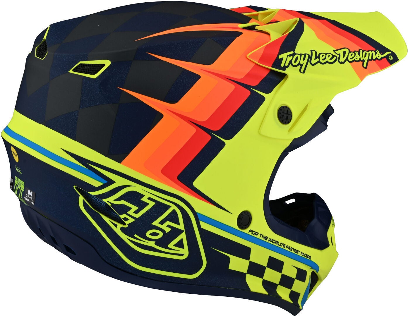 Troy Lee Designs SE4 Warped Polyacrylite MIPS Casco Motocross giallo/arancione/rosso XL (60/61) Figura 5
