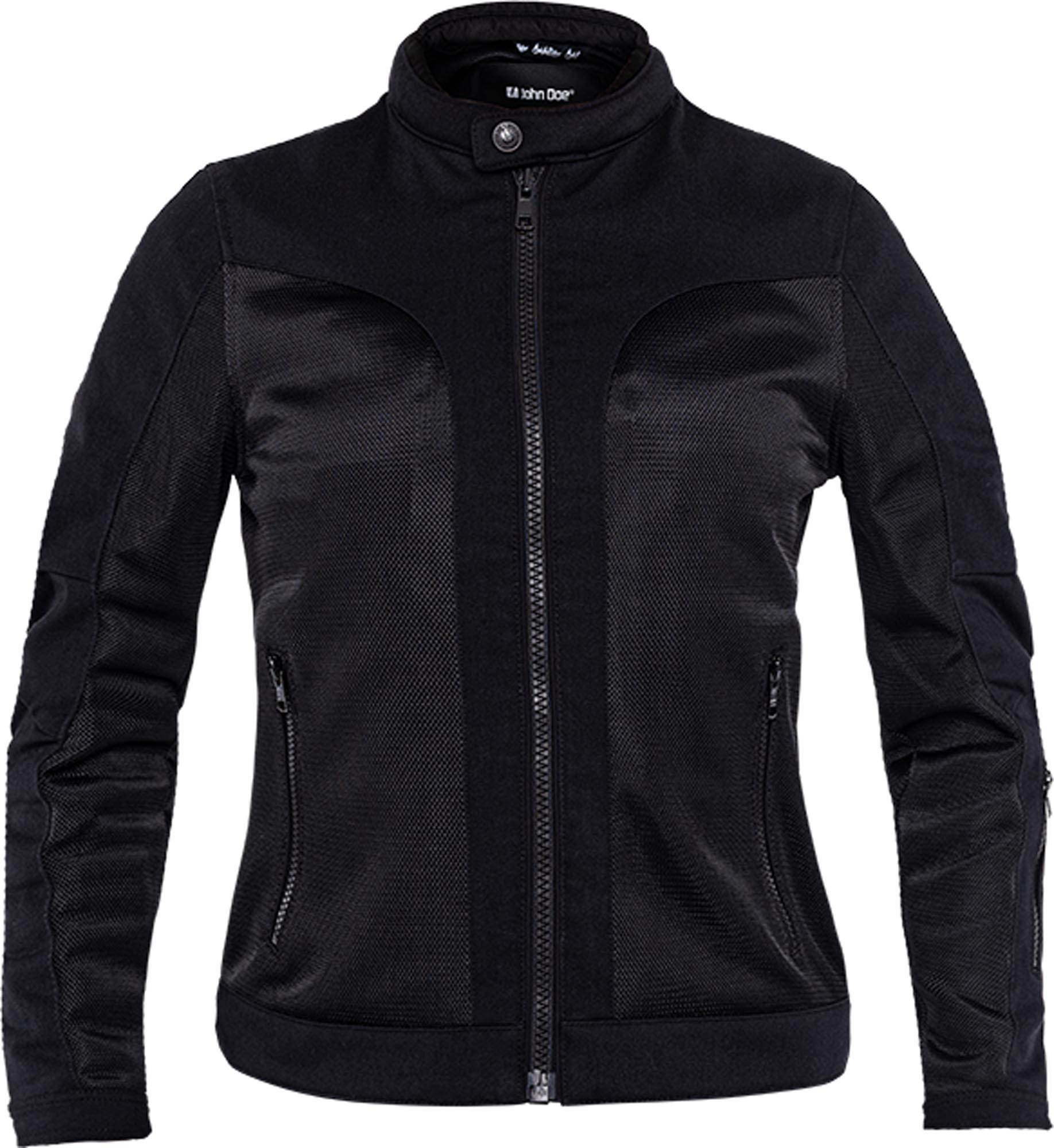 John Doe Aero Mesh Dames geperforeerde motorfiets textieljas Zwart L Figuur 8