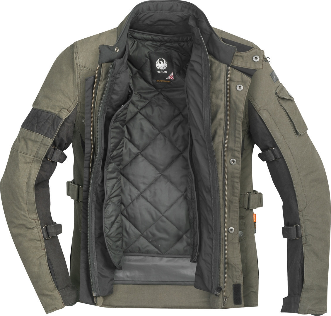 Merlin Mahala Pro D3O Explorer Motorcycle Textile Jacket olive green/black M Figure 4