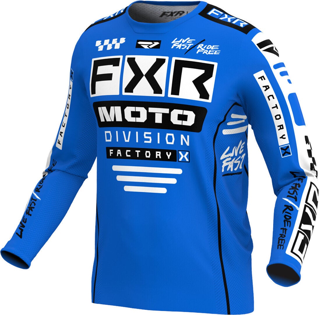 FXR Podium Gladiator 2024 Motokrosový dres modrá/černá/bílá XL Obrázek 1