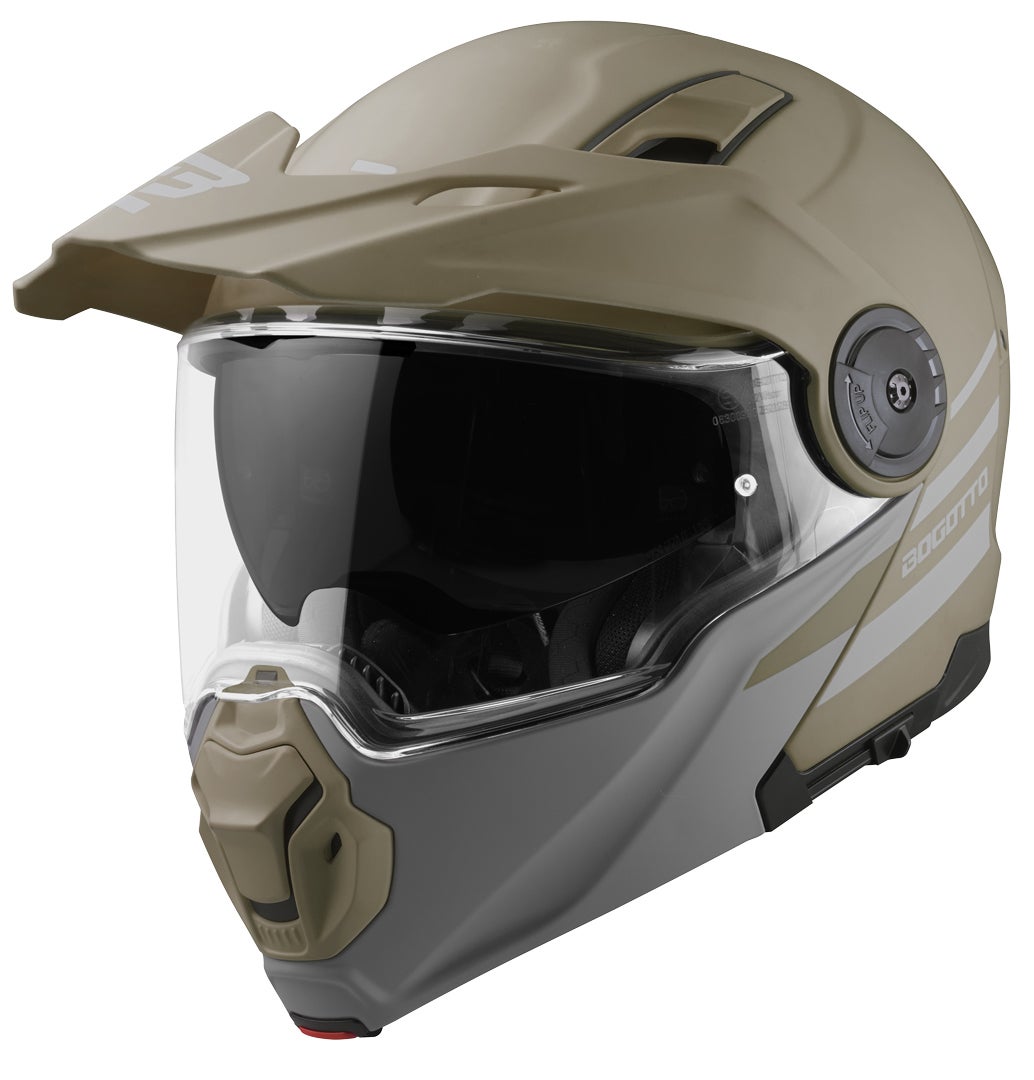 Bogotto FG-102 Duo Fiberglas Klapphelm braun matt XXXL Abbildung 1