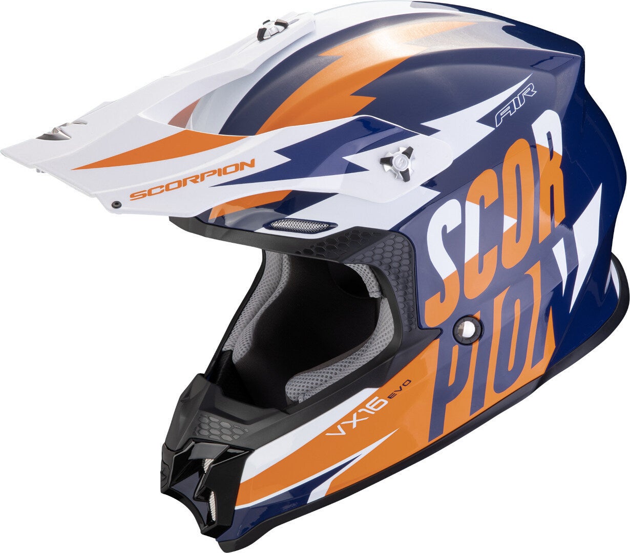 Scorpion VX-16 Evo Air Slanter Motocross 頭盔黑色哑光/银色▻ 在FC