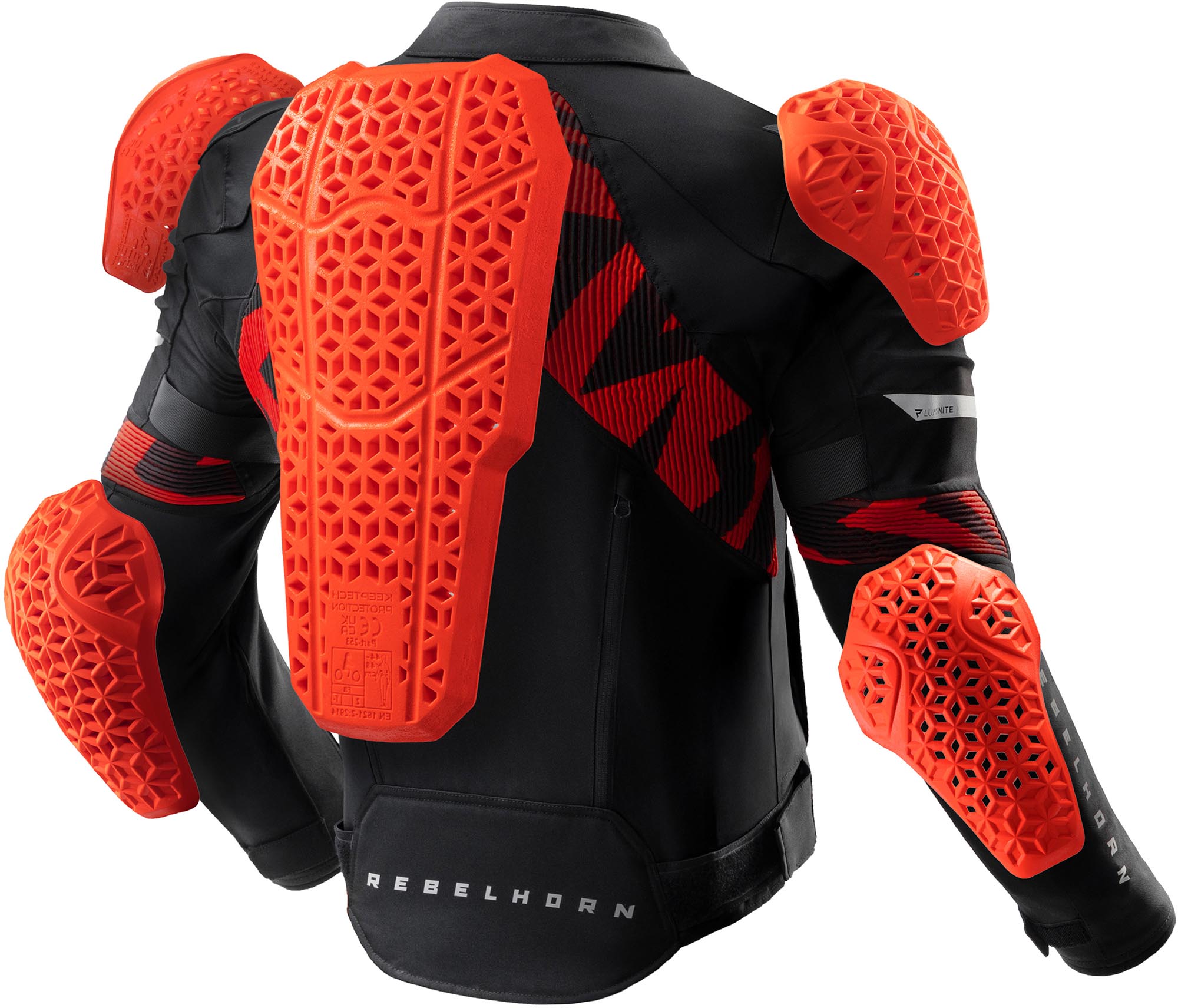 Rebelhorn Vandal 2 waterdichte motorfiets textieljas Zwart/Rood 2XL Figuur 12