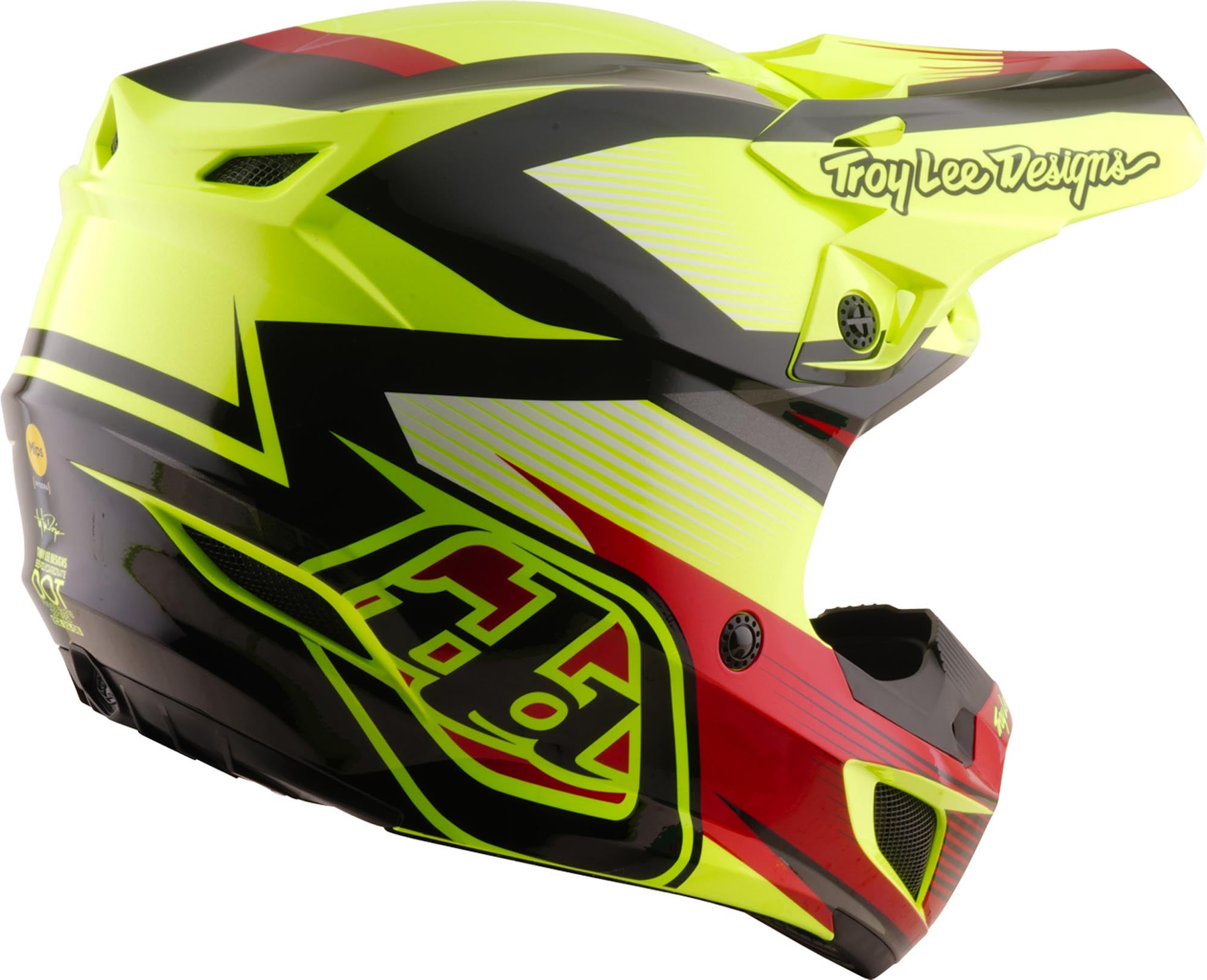 Troy Lee Designs SE5 Polycarbonate MIPS Ripper Motocross-kypärä keltainen M (57/58) Kuva 4