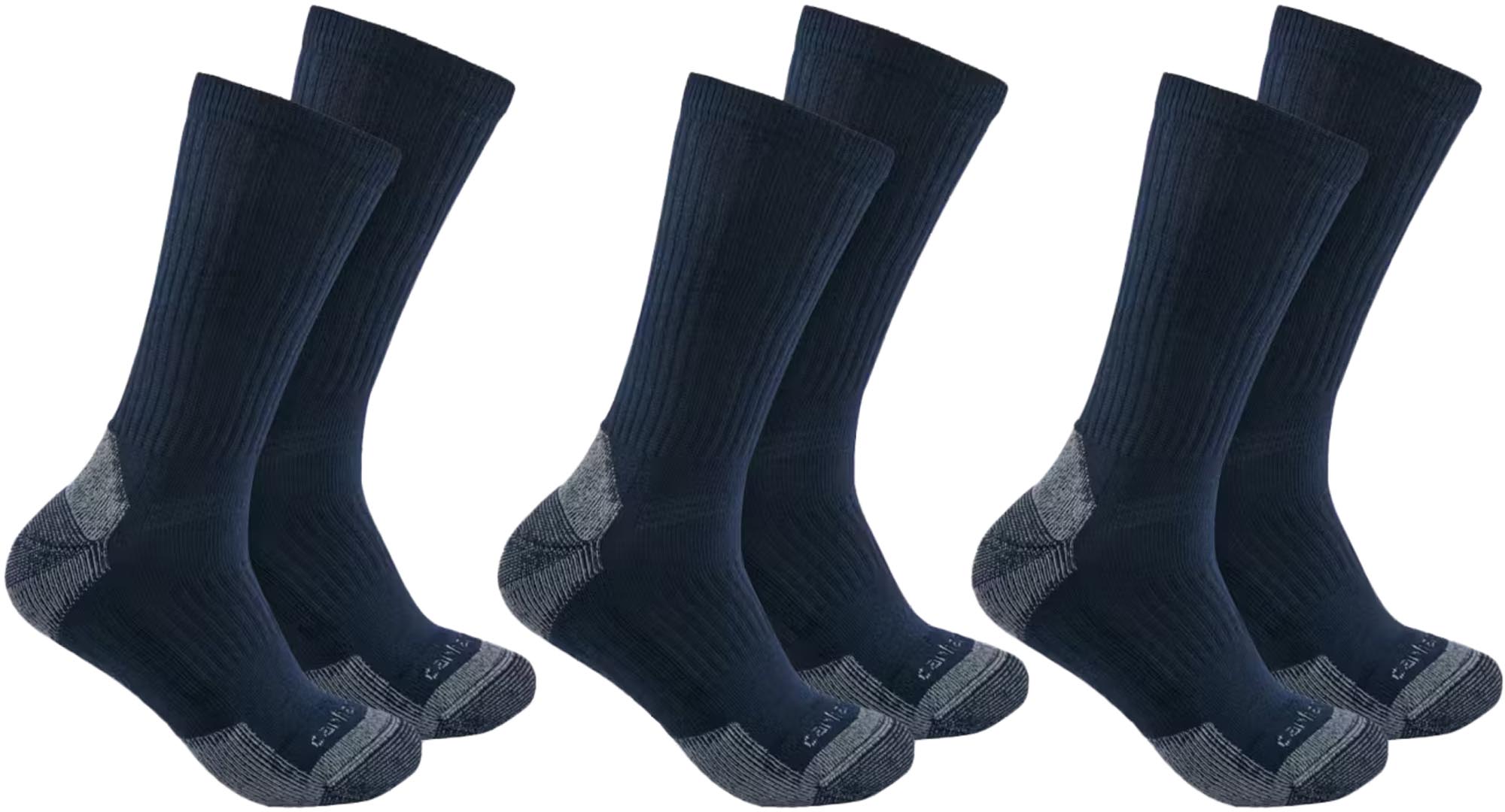 Carhartt Midweight Cotton Blend Crew Sokker - 3-pack Navyblå M Figur 1
