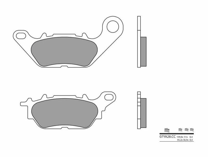 Brembo S.p.A. Plaquettes de frein route carbone céramique - 07YA28CC Figure 1