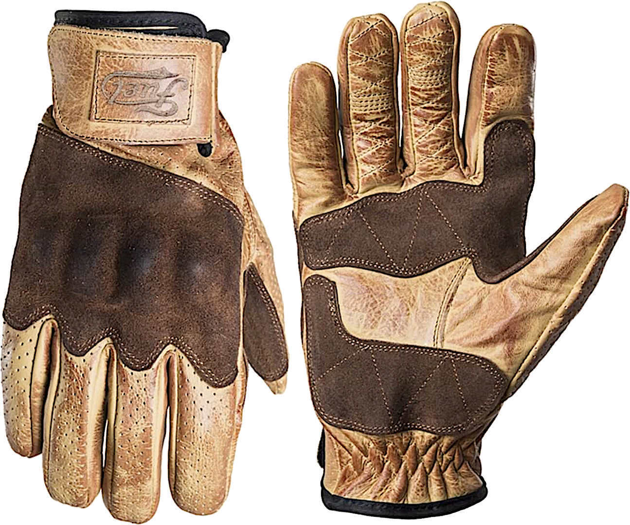 Fuel Rodeo Perforierte Motorradhandschuhe beige 2XL Abbildung 1