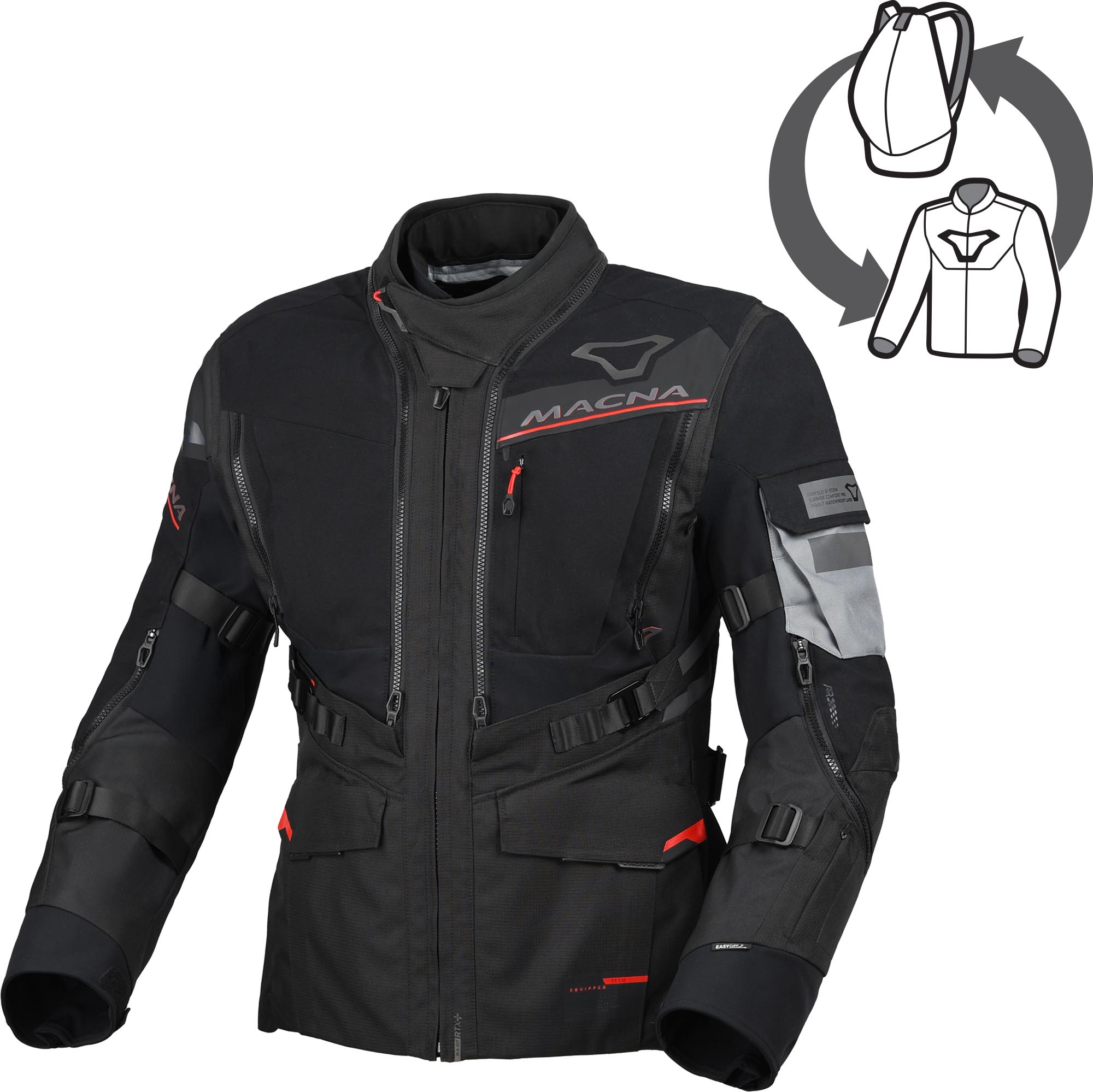 Macna Flexodus waterproof Motorcycle Textile Jacket black 5XL Figure 1