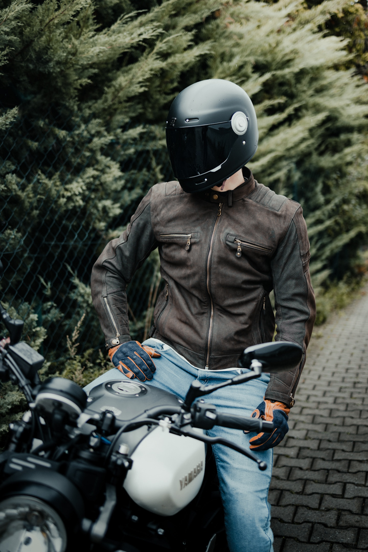 Merlin Miller Motorrad Lederjacke braun L Abbildung 6