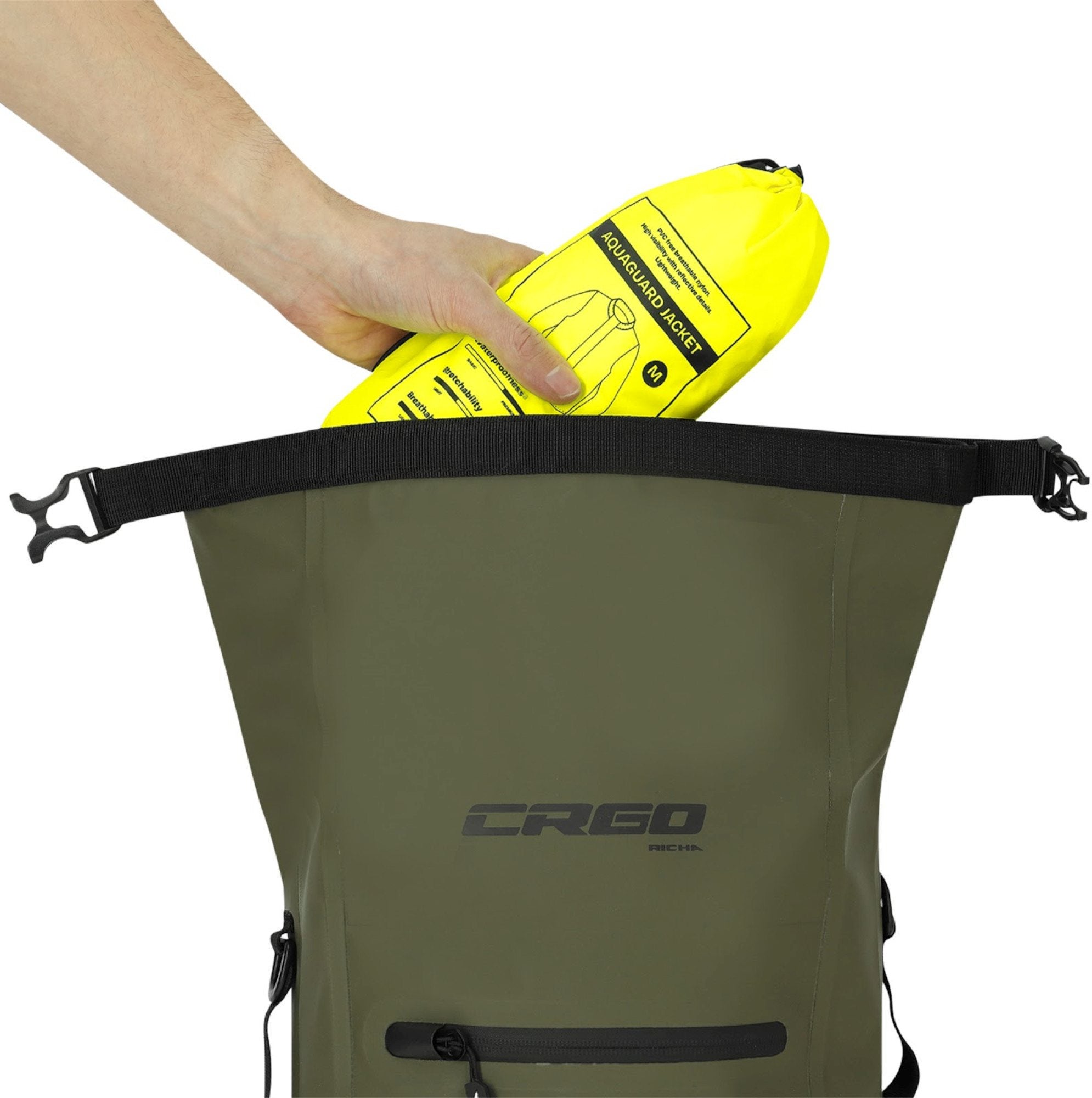 Side view of Richa CRGO Niagara 20L waterproof Backpack