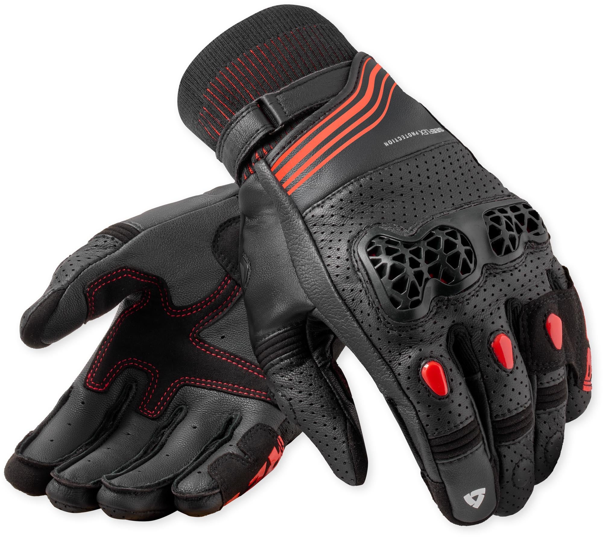Revit Positron perforerede motorcykelhandsker sort/rød 2XL Figur 1