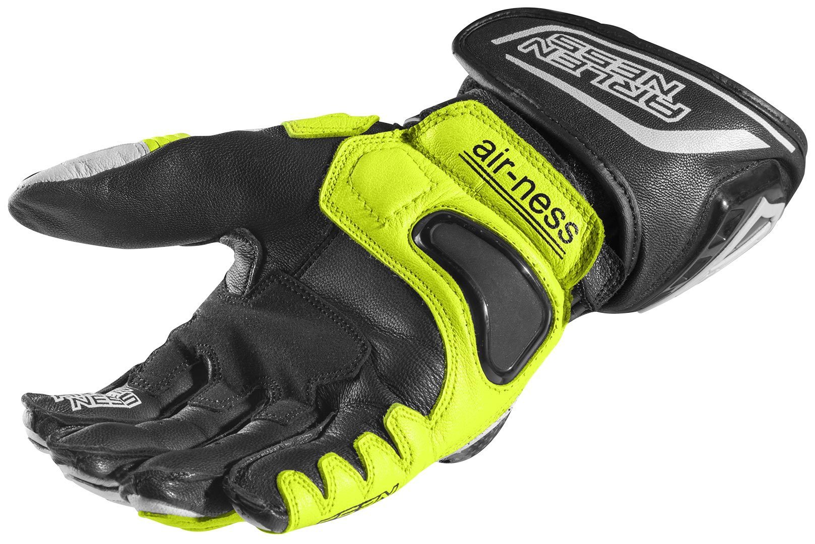 Arlen Ness Sprint Motorcykel handsker sort/hvid/gul M Figur 4