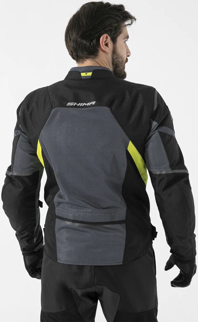 SHIMA Rush 2.0 Vented waterproof Motorcycle Textile Jacket black/grey/yellow XXL Figure 4