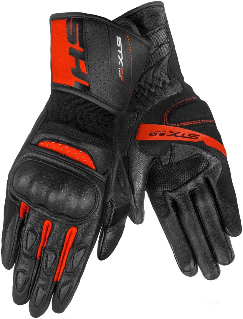 SHIMA STX 2.0 perforerede dame motorcykelhandsker sort/rød S Figur 3