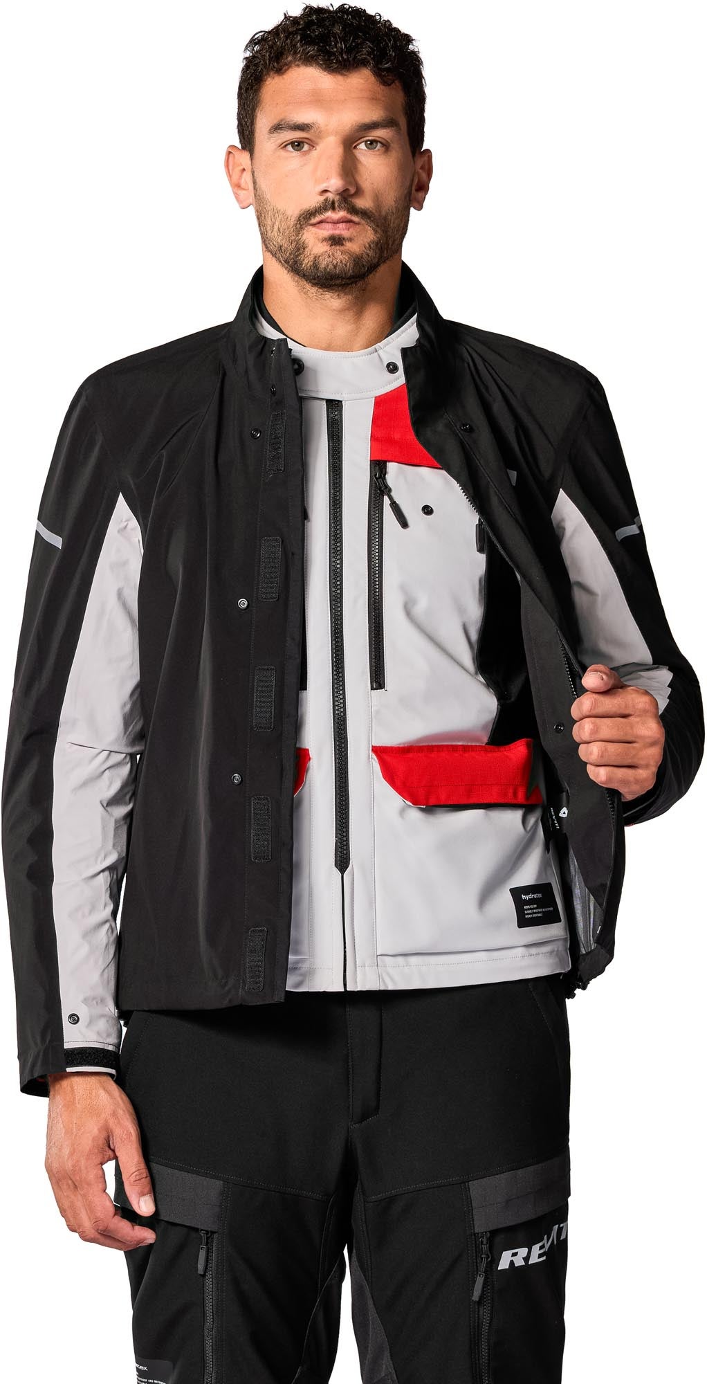 Revit Offtrack 3 H2O wasserdichte Motorrad Textiljacke rot/weiß S Abbildung 7