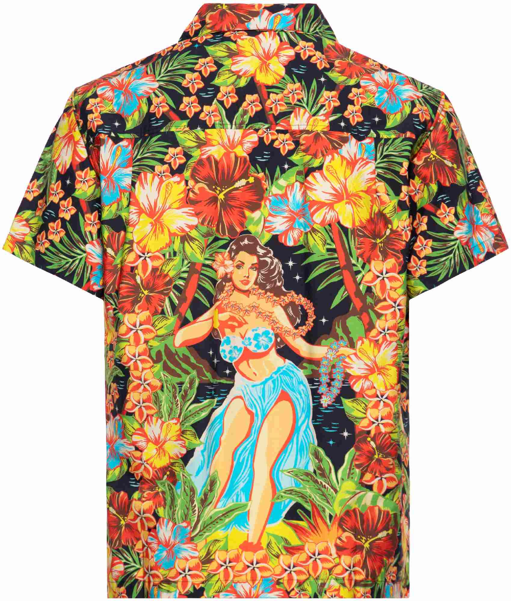 King Kerosin Hula Girl Camicia a maniche corte nero/multicolore M Figura 2
