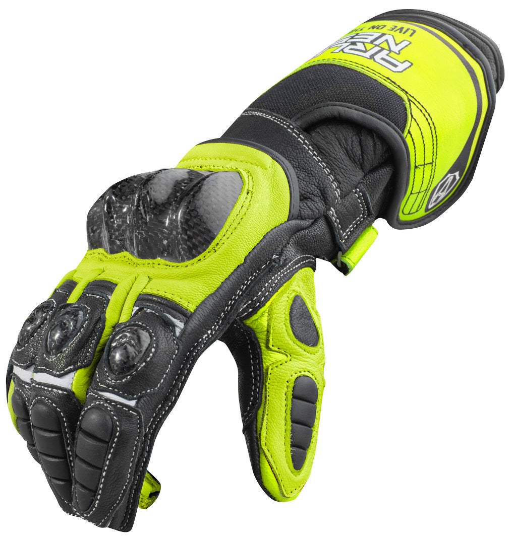 Arlen Ness Mugello Motorcykelhandsker sort/gul 2XL Figur 2