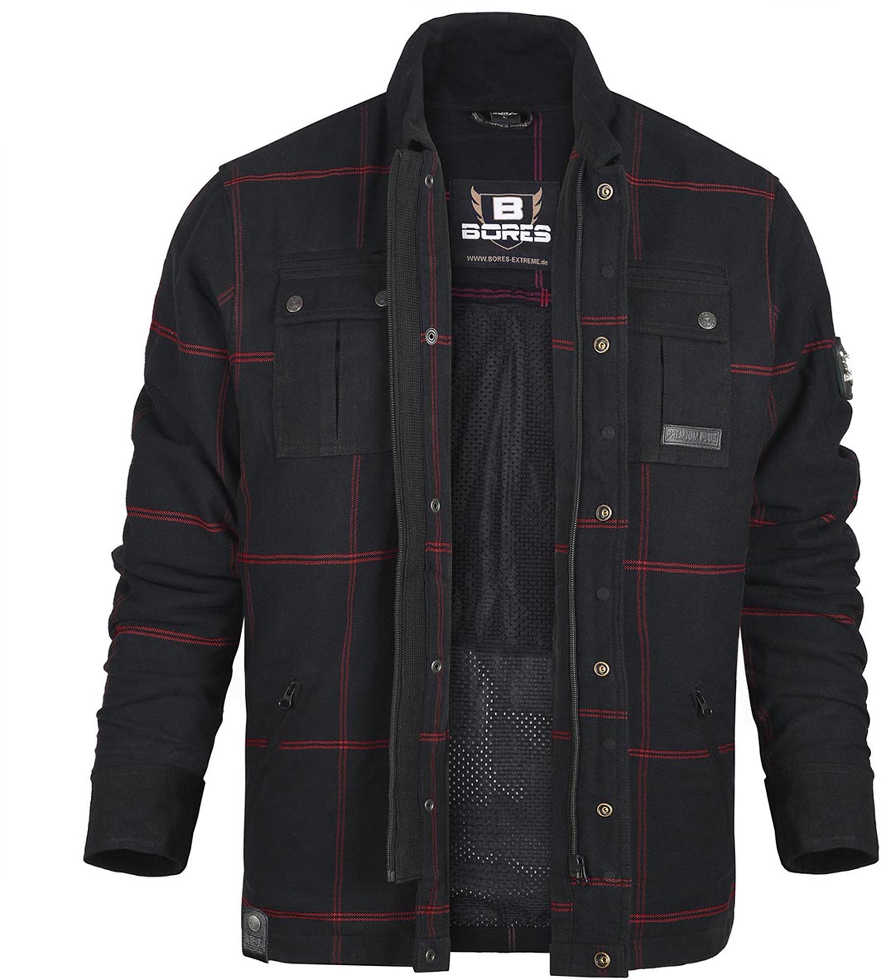 Bores Lumberjack Premium Plus Bortexx Motorradhemd AAA schwarz/rot M Abbildung 1