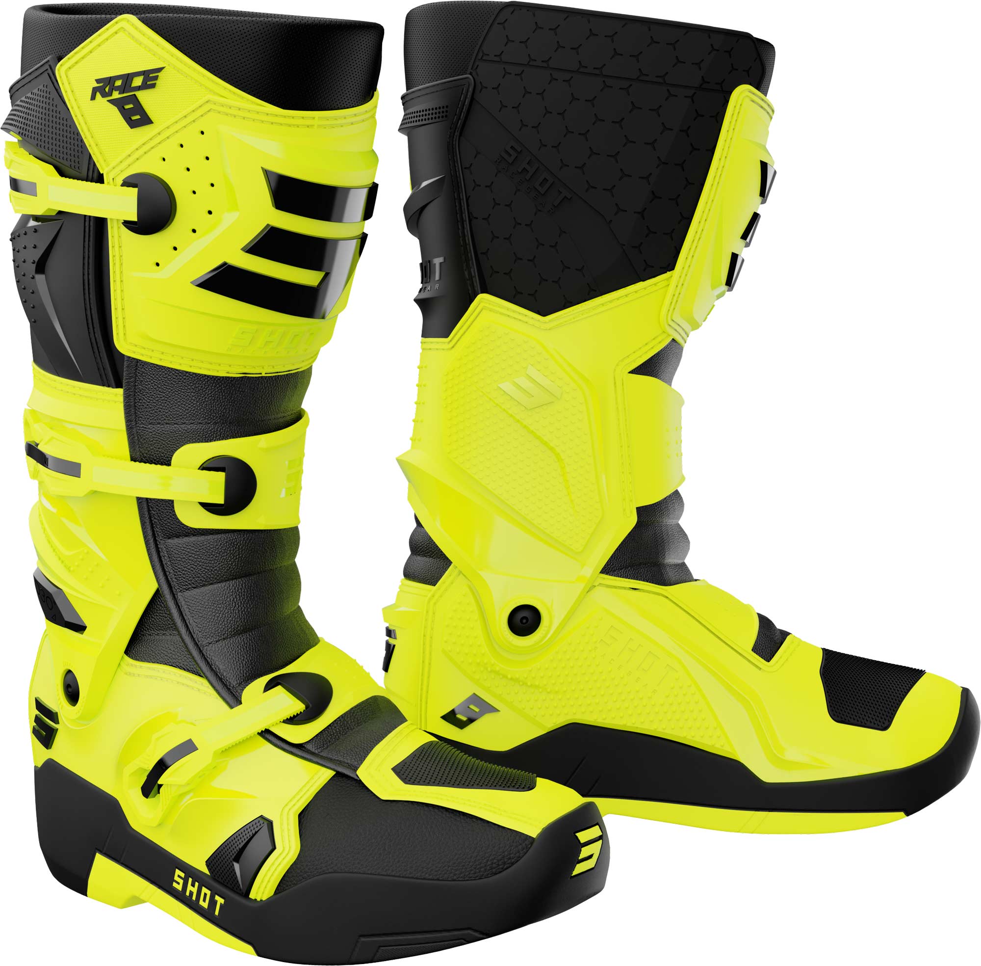 Shot Race 8 Bottes de motocross jaune 45 Figure 1
